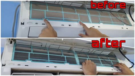 To clean the filter on your air conditioner, make sure the unit is turned off before you pop out the filter. How to clean AC|Air conditioner|AC cleaning at home|AC ...