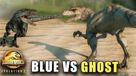 Blue Vs Ghost I Velociraptor Vs Atrociraptor I Jurassic World Evolution 2 Youtube