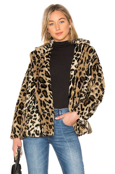 Free People Kate Faux Fur Leopard Coat In Brown From