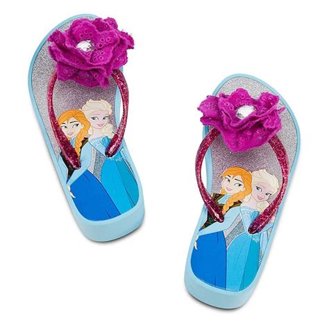 Disney Store Frozen Princess Elsaanna Platform Flip Flops Size Medium 131 Disney Frozen