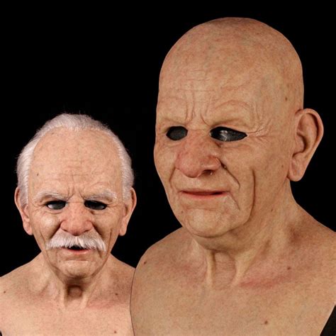bald old man mask latex realistic full face mask creepy cosplay halloween props betterlifefg
