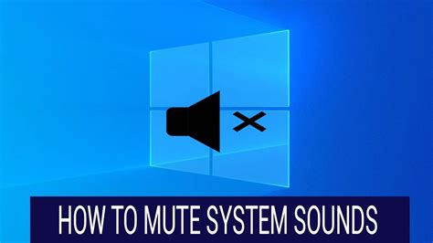 How To Mutedisable System Sounds Windows 10 Youtube
