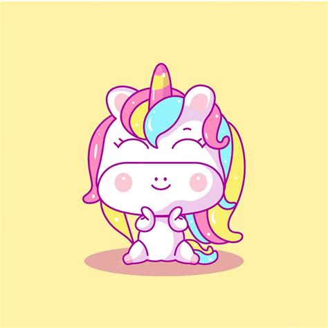 Premium Vector Cute Baby Unicorn Vector Illustration