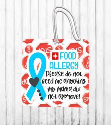 Food Allergy Allergy Bag Tag Allergy Bookbag Tag Allergy Etsy Milk Allergy Allergy