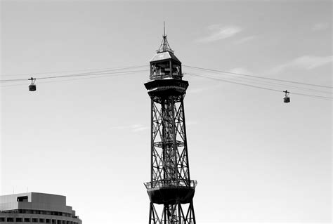 Cable Car Tower In The Old Port Of Barcelona