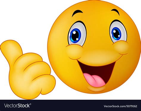 Happy Smiley Emoticon Giving Thumbs Up Vector Image On VectorStock