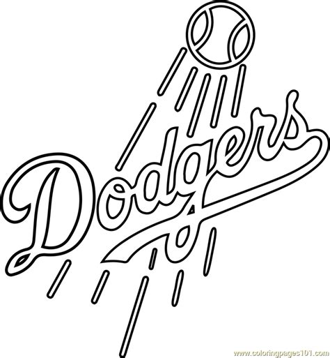 Los Angeles Dodgers Logo Coloring Page For Kids Free Mlb Printable