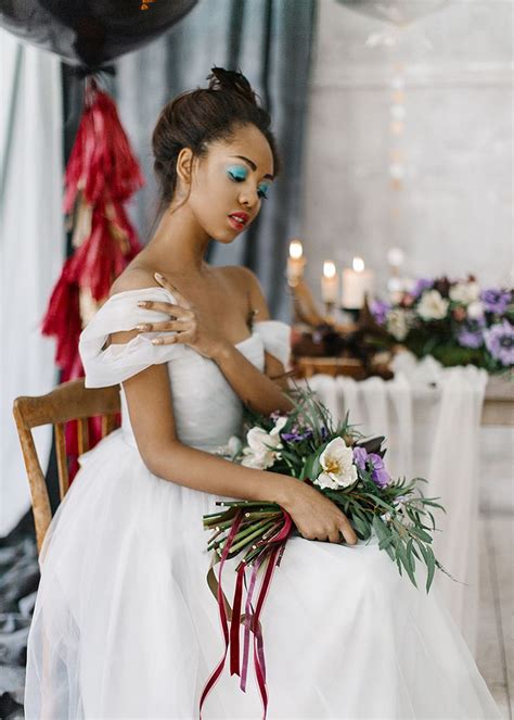 Romantic And Feminine Bridal Inspiration Grey Wedding Dress