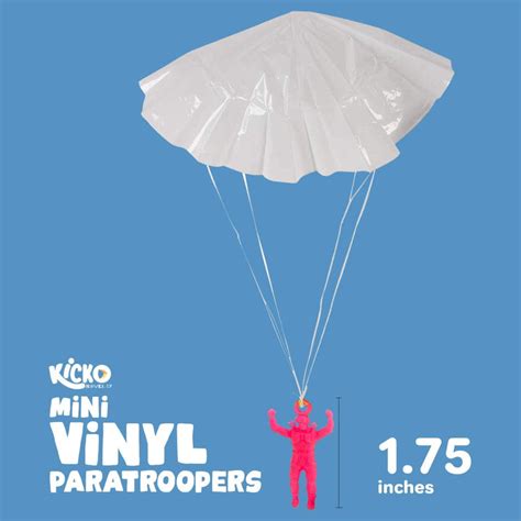 Kicko Mini Vinyl Paratroopers 48 Pack Parachute Men Assorted Color