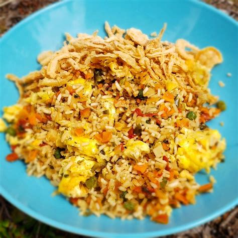 One Pot Backpacking Fried Rice I Trail Cooking Fried Rice Dried Vegetables Meals