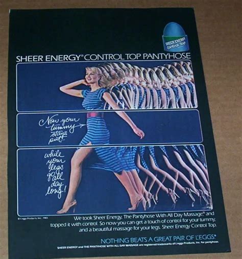 1983 PRINT AD Page L Eggs Sheer Energy Pantyhose Hosiery SEXY Blonde