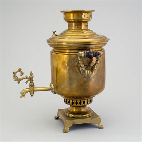 A Russian Brass Samovar From The Batashev Brothers Around Year 1900