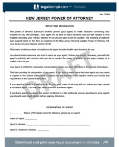One of our lawyers in malaysia can help you conclude this document and decide on the permissions the agent will have to act on your behalf, according to the specific business or private. Free New Jersey Power of Attorney Forms | PDF & Word ...