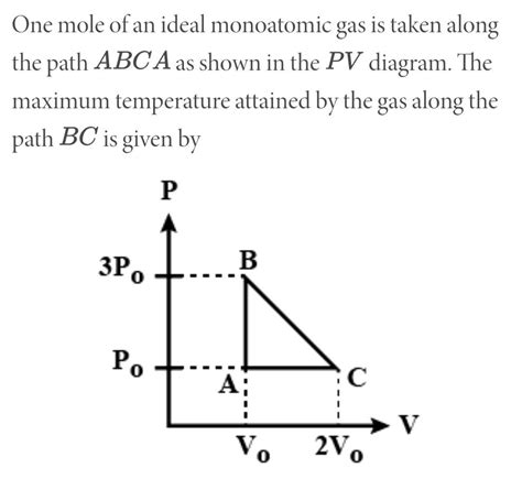 One Mole Of An Ideal Monoatomic Gas Is Taken Along The Path Abca As