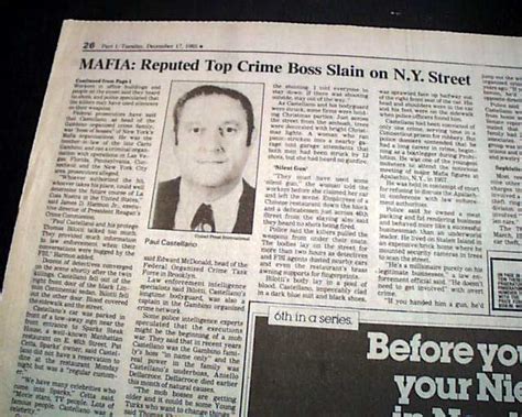 Crime Boss Paul Castellano Assassination