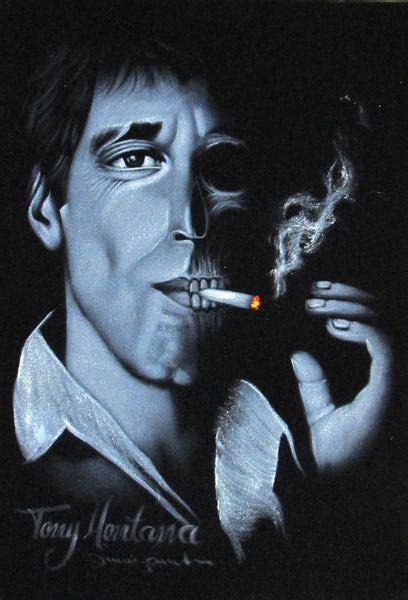Tony Montana Calavera Portrait Al Pacino Scarface Skull Face Origi
