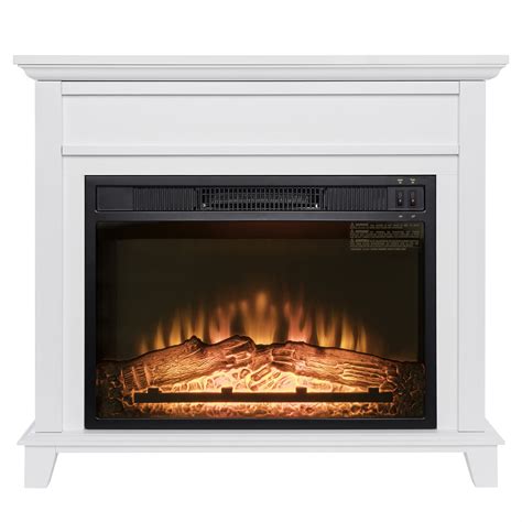 Akdy Fp0087 32 Electric Fireplace Freestanding White Wooden Mantel