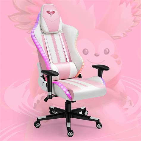 Buy X Volsport Pink Gaming Chair With Led Lights And Lumbar Support For Girls Computer Chair