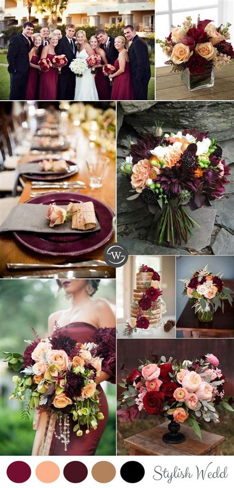 Burgundy And Peach Rustic Fall Wedding Colors Ideas Wedding Color