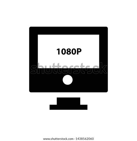 Computer 1080p Monitor Icon Vector Black Stock Vector Royalty Free