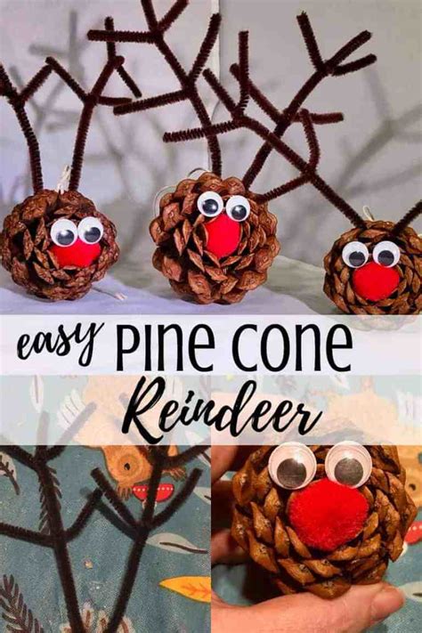 Easy Pine Cone Reindeer Ornament Craft For Kids Feels Like Home