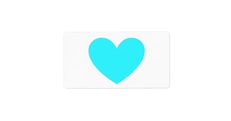 Cyan Heart Label Zazzle