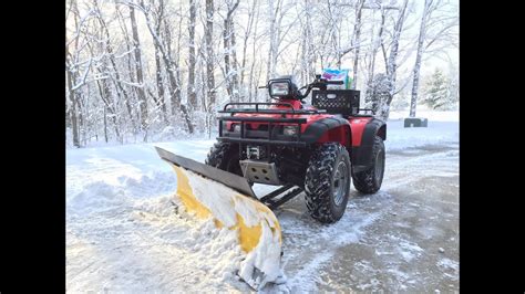 Atv Snow Plow Moose Plow And Honda 450 Foreman Youtube