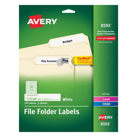 Avery File Folder Labels, 2/3