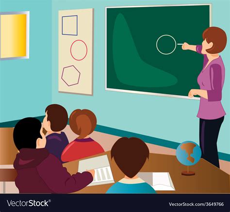 Teacher With Students Royalty Free Vector Image