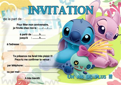 5 12 Ou 14 Cartes Invitation Anniversaire Lilo Et Stitch Ref 437 Ebay