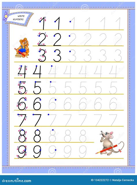 Educational Page For Children To Study Writing Numbers Worksheet For