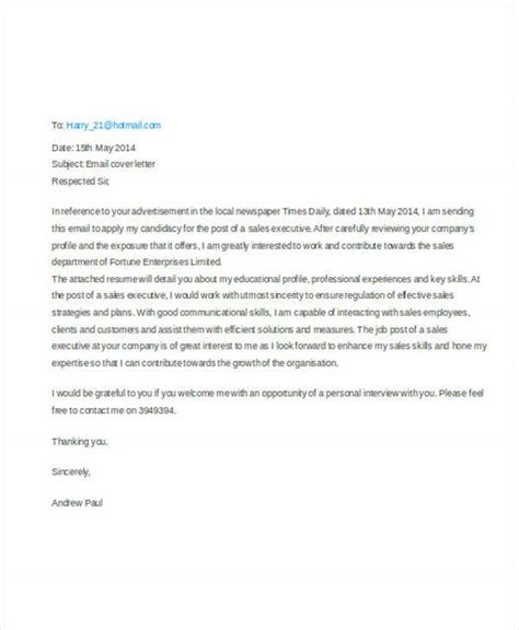 Emailing is all about context so before drafting your message, take a moment to think about your relationship with a recipient. 46+ Cover Letter Samples | Free & Premium Templates