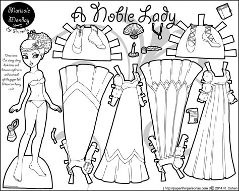 Three Marisole Monday Paper Dolls In Black And White Black And White