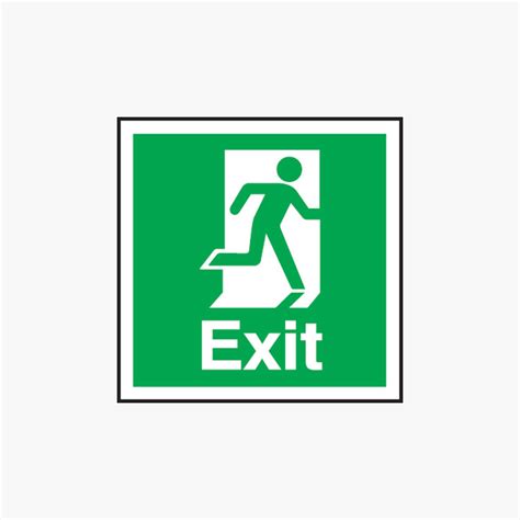 Exit Running Man Right 2 Self Adhesive 150mm X150mm Signs Safety Sign Uk