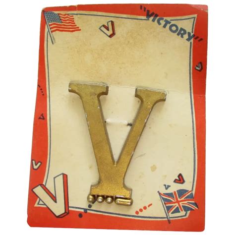 Wwii Victory Pin V For Victory Brooch Sweetheart Jewelry Ruby Lane