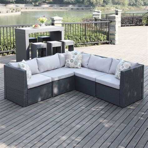 5 Piece Patio Sectional Furniture Seating Indoor Outdoor