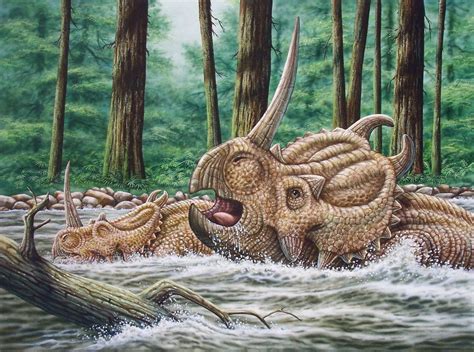 Eucentrosaurus Forging River © Phil Wilson Watercolor Using