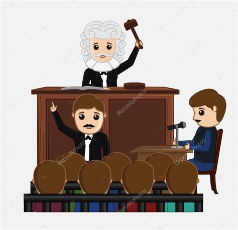 Judge Striking On Desk In Courtroom — Stock Vector © Baavli 126898516