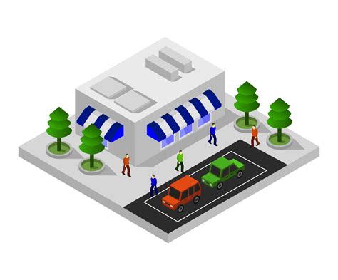 Isometric market on a white background Vector #102985