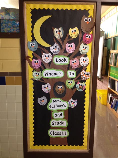 My Back To School Bulletin Board Owls Kindergarten Bulletin Door