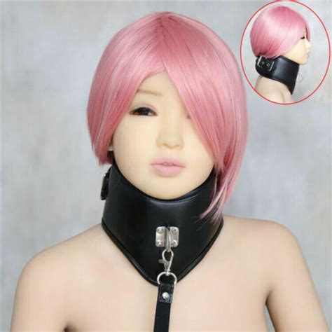 bdsm sex slave collar bondage pu leather o ring posture corset neck restraint uk ebay