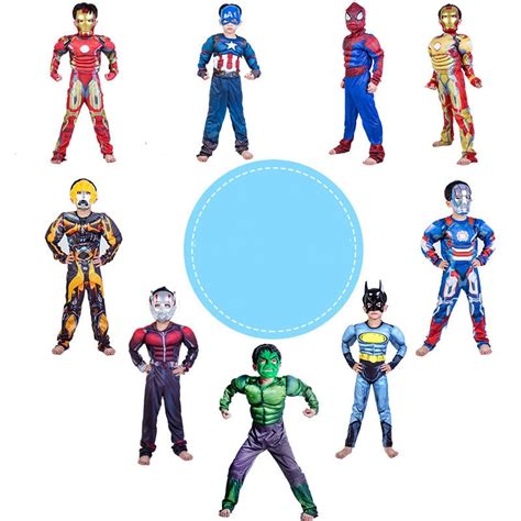 Superhero Kids Muscle Captain America Costume Avengers Child Cosplay