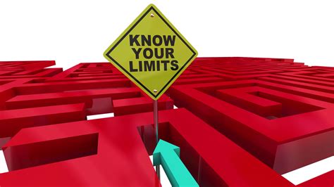 Know Your Limits Maze Limitations Sign 3 D Illustration Motion