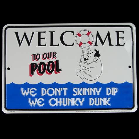 Skinny Dipchunky Dunk Funny Metal Sign Beach Housepoolhot Tubhome Wall Decor