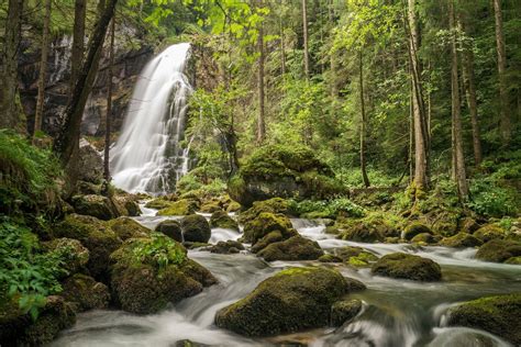 1132162 Landscape Forest Waterfall Water Nature Green Wilderness