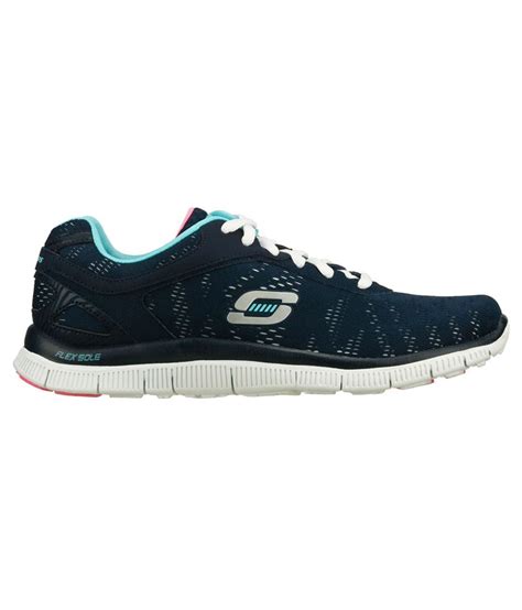 Skechers Navy White Flex Appeal First Glance Price In India Buy