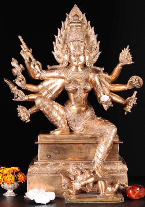 Sold Bronze Kali Statue With 8 Arms 24 91b98 Hindu Gods And Buddha Statues