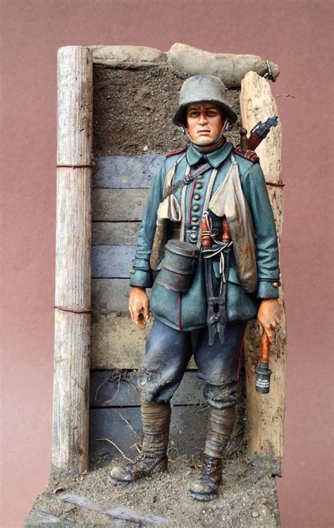 90mm Scale Model Toy Soldier Of A Wwi German Stormtrooper Lead