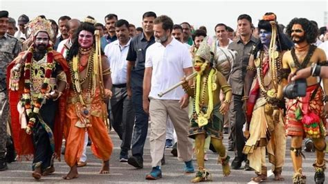 Ram Lakshman Hanuman Accompany Rahul Gandhi On His Bharat Jodo Yatra Pics India Today