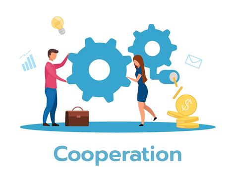 Cooperation Flat Vector Illustration Beneficial Exchange Partnership